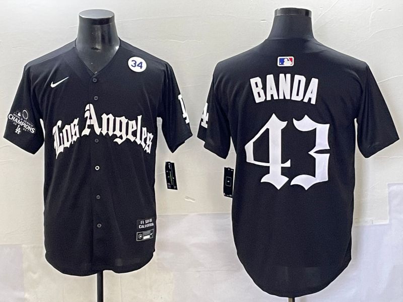 Men 2025 Los Angeles Dodgers #43 Banda Black Five generations Joint Name Nike MLB Jersey style 12->los angeles dodgers->MLB Jersey
